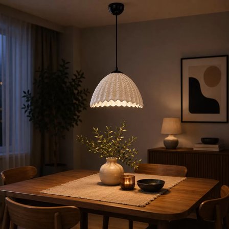 Dalga Desenli Sarkıt Avize – Modern Dekoratif Tavan Aydınlatması Siyah Askı