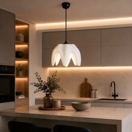 SİRİUS Beton Görünümlü Tekli Sarkıt Avize – Modern Salon ve Oturma Odası Aydınlatması