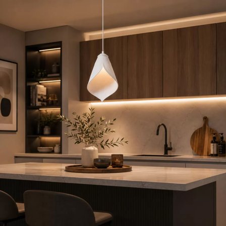 Yaprak Şekilli Beton Dokulu Salon / Oturma Odası Sarkıt Avize