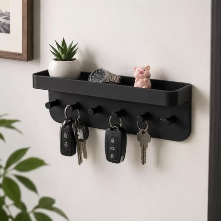 Anahtar Askılığı Siyah Altı Askılı Siyah