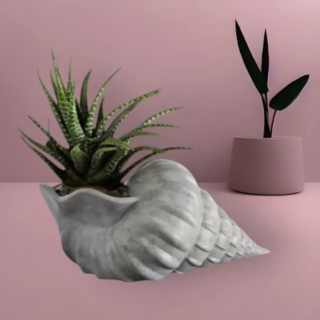 İskandi̇nav Deni̇z Kabuğu 3D Mermer Desenli̇ Vazo 20 CM