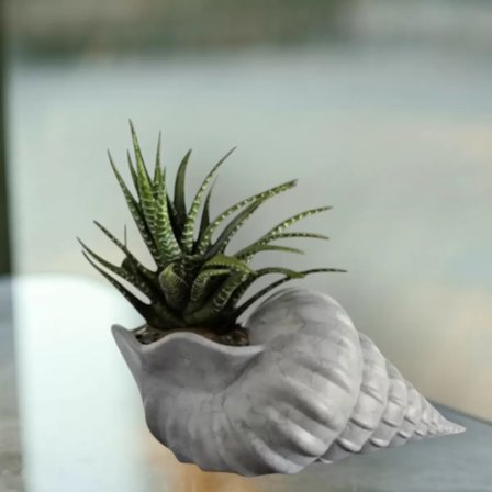 İskandi̇nav Deni̇z Kabuğu 3D Mermer Desenli̇ Vazo 20 CM