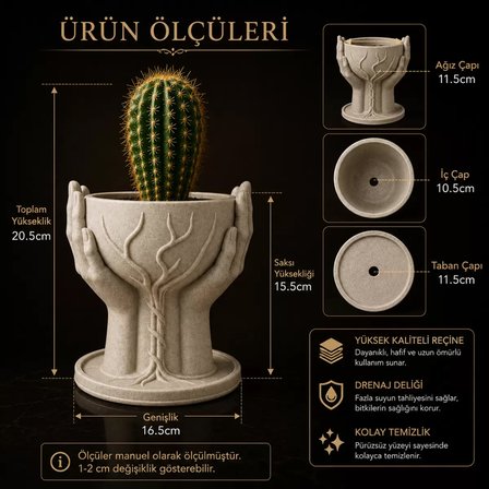 Mermer Desenli̇ Hand Of Tree Vazo