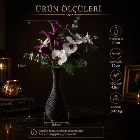 Dekorati̇f Sarmal Twi̇st Salon Oturma Odasi Vazo – Salon Dekoru Siyah