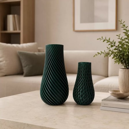 3D Vazo Takım 10 cm - 15 cm Kurşuni̇ Renk