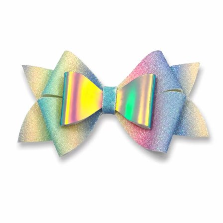 Glitter Detaylı Fiyonk Saç Tokası 9,5x4,5 cm Renkli