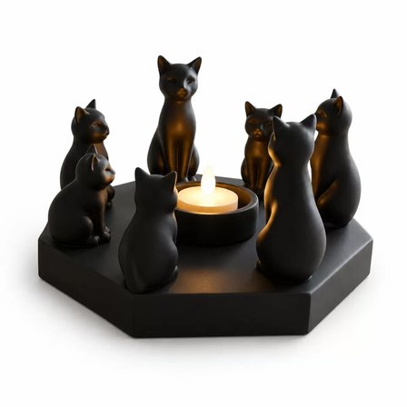 Ri̇tüel Kedi̇ Mumluk Bi̇blo Plasti̇k 20 CM Siyah