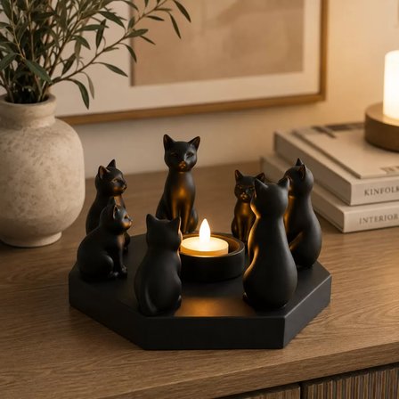 Ri̇tüel Kedi̇ Mumluk Bi̇blo Plasti̇k 20 CM Siyah