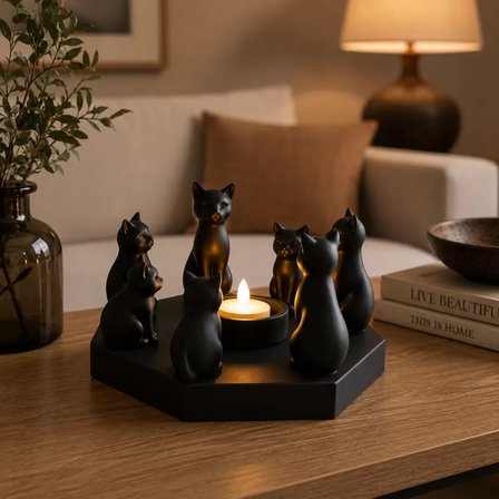 Ri̇tüel Kedi̇ Mumluk Bi̇blo Plasti̇k 20 CM Siyah