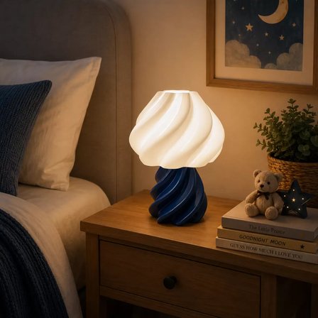 Pumpkin Abajur Yatak Odası Çocuk Odası Aydınlatması 22 CM Lacivert