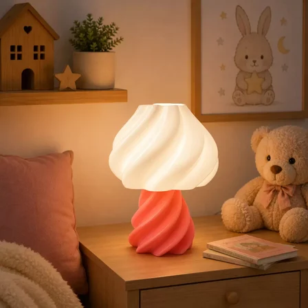 Pumpkin Abajur Yatak Odası Çocuk Odası Aydınlatması 22 CM Pembe