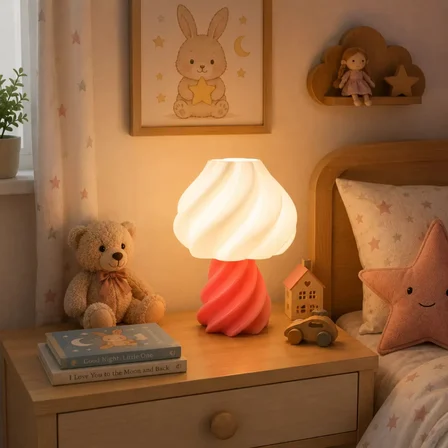 Pumpkin Abajur Yatak Odası Çocuk Odası Aydınlatması 22 CM Pembe
