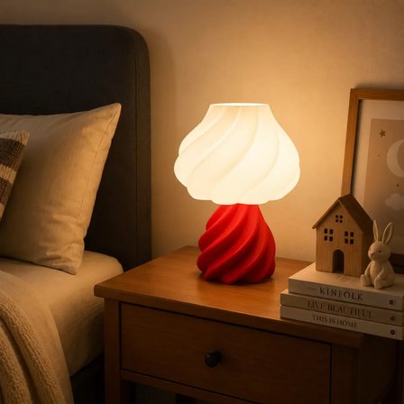 Pumpkin Abajur Yatak Odası Çocuk Odası Aydınlatması 22 CM Kırmızı