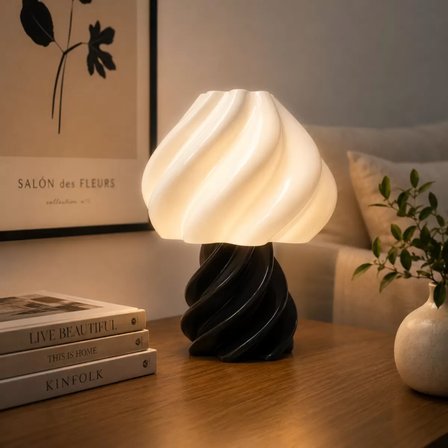 Pumpkin Abajur Yatak Odası Çocuk Odası Aydınlatması 22 CM Siyah