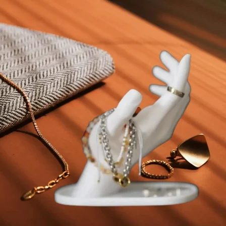 El Modeli̇ Takı Aksesuar Standı Yüzük Bileklik Organizer Beyaz