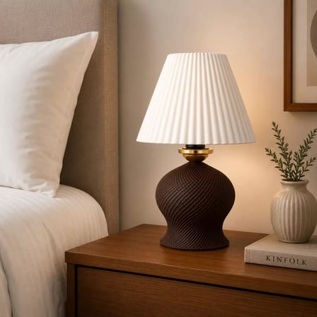 Luxury Tasarımlı Abajur – Yatak Odası ve Çocuk Odası İçin Dekoratif Aydınlatma 31x45 CM Alt Kahverengi