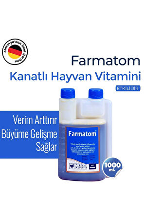 FARMATOM Vitamin Kanatlı Hayvan Vitamini 1 Litre - Kuşlar Için Vitamin