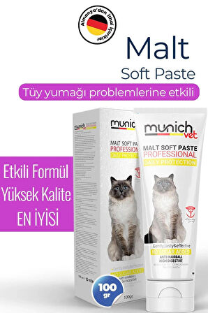 Munich Vet 3'lü Kedi Seti: Tüy Sağlığı Damlası (100 ml), Malt Pasta (100 g), Multi Vitamin Pasta (100 g)