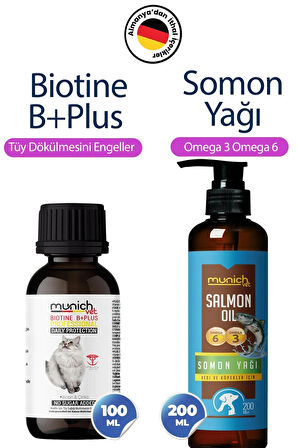 Munich Vet Biotine Plus Tüy Damlası (100 ml) & Balık Yağı (200 ml)