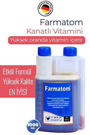 Munich Vet 2'li Set Kuşlar Için Farmatom Vitamin (1 LT) Neftor Hırıltı (500 ml)