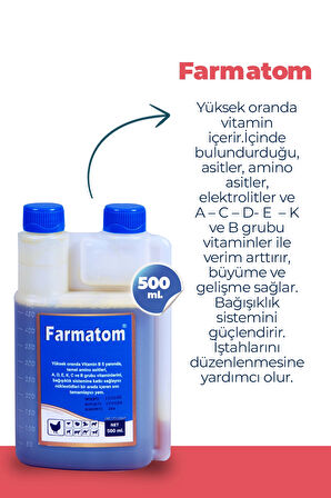 Munich Vet 2li Set Kuşlar Için Farmatom Vitamin + Alfamin Ishal Seti (500 Ml)