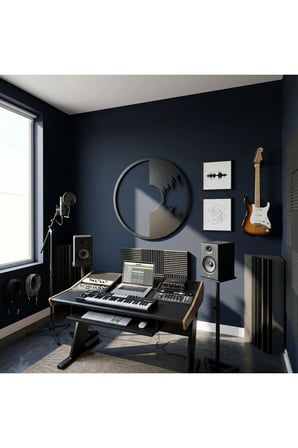 Zarif Müzik Temalı Minimalist Frekans Tasarımlı Modern Metal Duvar Sanatı