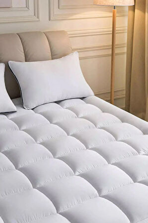 Topper 4.1 - Super Soft Yatak Pedi - %100 Pamuk Kılıflı - Süper Yumuşak Nano Elyaf Dolgu