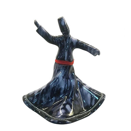 Seramik Dekoratif Semazen Biblo 22 CM Siyah
