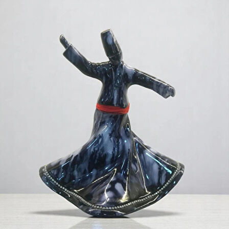 Seramik Dekoratif Semazen Biblo 22 CM Siyah