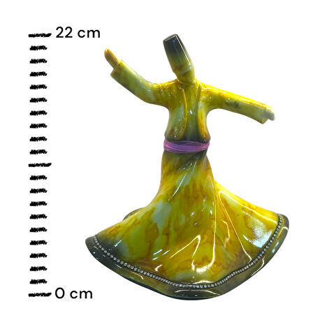 Seramik Dekoratif Semazen Biblo 22 CM Sarı