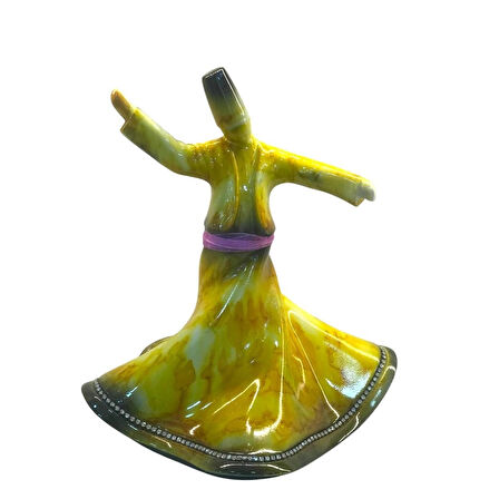 Seramik Dekoratif Semazen Biblo 22 CM Sarı
