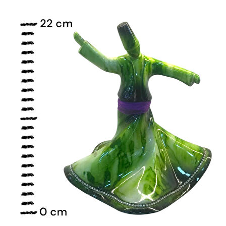 Seramik Dekoratif Semazen Biblo 22 CM Yeşil