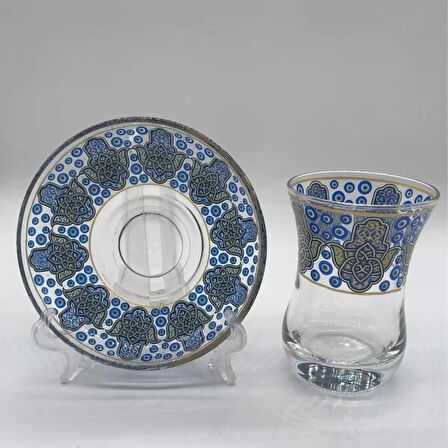 Desenli 6 Kişilik Çay Bardağı Seti