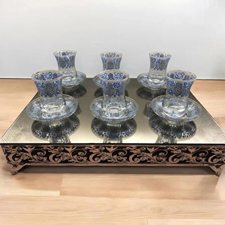 Desenli 6 Kişilik Çay Bardağı Seti