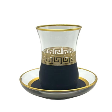 Desenli 6 Kişilik Çay Bardağı Seti