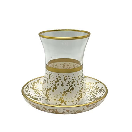 Desenli 6 Kişilik Çay Bardağı Seti