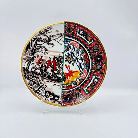 İki Desenli Martin 6'lı Servis Tabağı