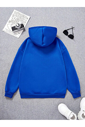 Pamuklu Erkek Çocuk Kapüşonlu Sweatshirt İki İplik Şardonlu Batman Logo Baskılı