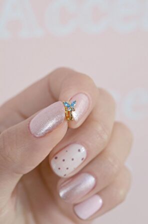 Mavi Kelebek Tragus Piercing Gold Renk