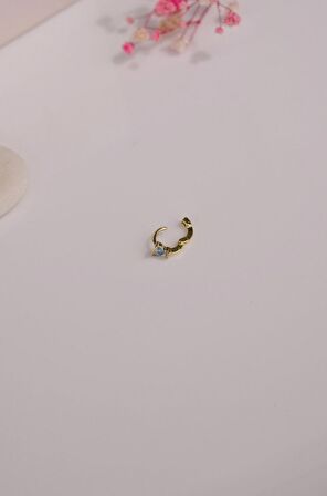 Mavi Kelebek Tragus Piercing Gold Renk