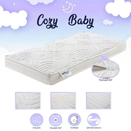 Mavi Ay Yatak - Cozy Baby Yatak - 60X120 cm Bebek Yatağı