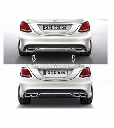 Mercedes C Serisi W205 C63 Arka Tampon Difüzörü Amg uyumlu 2014-2019 arası
