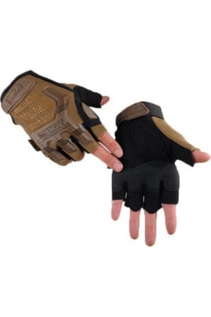 Premium Kuru Tutan Operasyonel Görev Şok Absorbe Mechanix Yarım Parmak Eldiven- Taktik Destekli