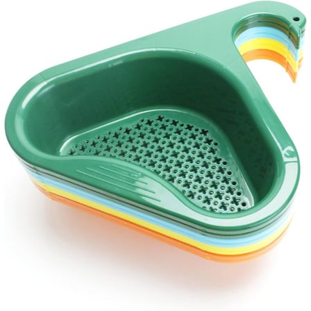 Üçgen Sepet Tezgah Üstü Meyve Yıkama Lavabo Süzgeci - Plastik - Kuğu Tasarımlı - Drenaj Sepeti
