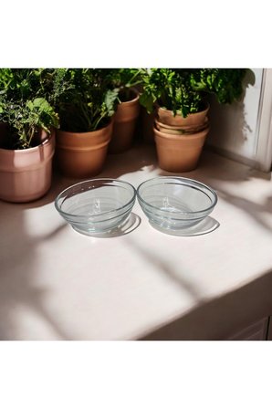 İkili Set Cam Kase Noodle Kasesi Bowl Kase (Mama Kabımızla Uyumludur)