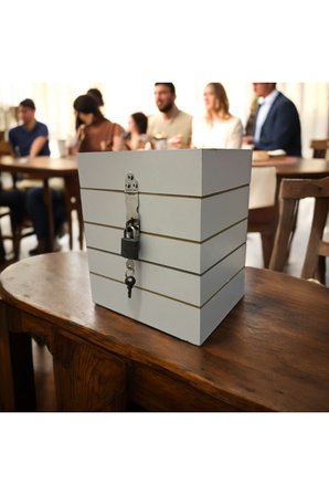 Ahşap Bahşiş Kutusu, Kilitli Tipbox, Sandık Tipi Dilek, Öneri Veya Şikayet Kutusu, Kumbara