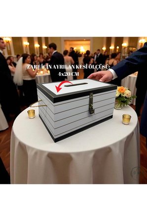Beyaz Kilitli Dekoratif Ahşap Takı Çeyiz Sandığı Nişan Kına Düğün Sünnet Takı Toplama