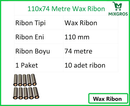 110x74 Metre Wax Ribon 10 Adet