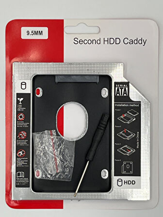 9.5 mm Cady SSD SATA Harddisk Kutu Notebook SSD- HDD Kızak 5'li Özel Set