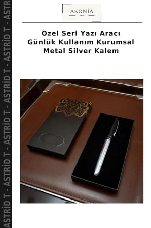 Özel Seri Yazı Aracı Günlük Kullanım Kurumsal Metal Silver Kalem